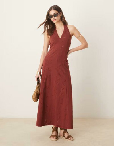 【送料無料】 エイソス レディース ワンピース トップス ASOS DESIGN eyelet halter midi dress in rust RUST 【送料無料】 エイソス レディース ワンピース トップス ASOS DESIGN eyelet halter midi dress in rust RUST