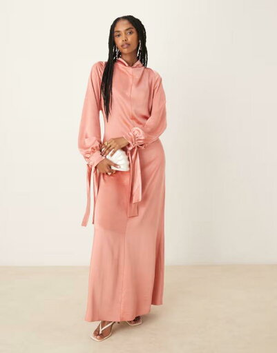 【送料無料】 エイソス レディース ワンピース トップス ASOS DESIGN blouson high neck maxi dress in rose Rose 【送料無料】 エイソス レディース ワンピース トップス ASOS DESIGN blouson high neck maxi dress in rose Rose