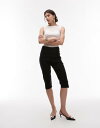 【送料無料】 エイソス レディース カジュアルパンツ ボトムス ASOS DESIGN seam detail split capri pants in black Black