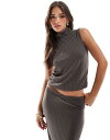 【送料無料】 ヴェロモーダ レディース ベスト トップス Vero Moda mix & match ribbed jersey crop top in tau...