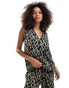 【送料無料】 エイソス レディース ベスト トップス ASOS DESIGN button down tank top in leopard print LEO...