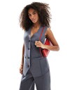 【送料無料】 エイソス レディース ベスト トップス ASOS DESIGN scuba vest in gray - part of a set Gray