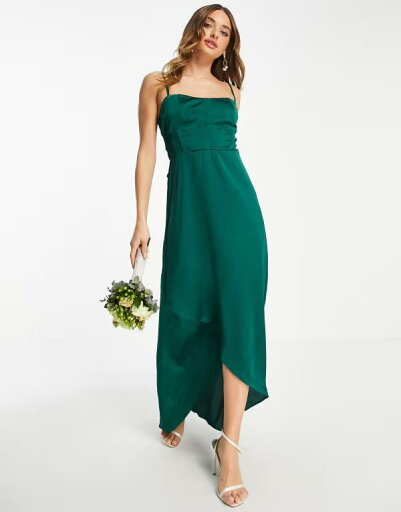 【送料無料】 ティエフエヌシー レディース ワンピース トップス TFNC Bridesmaid satin cami dress in emerald green Green 【送料無料】 ティエフエヌシー レディース ワンピース トップス TFNC Bridesmaid satin cami dress in emerald green Green