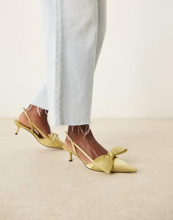 ̵  ǥ ҡ 塼 ASOS DESIGN Sunshine kitten heel slingback ...