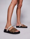 【送料無料】 シミ レディース サンダル シューズ SIMMI London Adelle mule sandals with strap in olive Olive