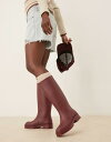 【送料無料】 エイソス レディース ブーツ・レインブーツ シューズ ASOS DESIGN Ginny rain boots in burgundy Dark ...