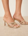 【送料無料】 エイソス レディース サンダル シューズ ASOS DESIGN Hazel plaited cage mid heeled mules in g...