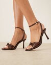 【送料無料】 エイソス レディース サンダル シューズ ASOS DESIGN Hero knotted mid heeled sandals in chocolate Chocolate