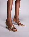 【送料無料】 シミ レディース サンダル シューズ Simmi London Thor heeled mule sandals in gold metallic PU Gold Metallic PU