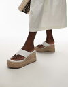 【送料無料】 トップショップ レディース サンダル シューズ Topshop Heidi toe thong espadrille wedges in white WHITE
