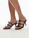 【送料無料】 マンゴ レディース ヒール シューズ Mango bow detail slip-on heels in black Black