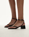 【送料無料】 マンゴ レディース サンダル シューズ Mango micro block heel sandals in black Black