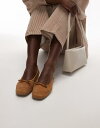 【送料無料】 マンゴ レディース パンプス シューズ Mango suede ballet pumps in tan TAN