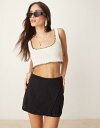 【送料無料】 エイソス レディース ハーフパンツ・ショーツ ボトムス ASOS DESIGN eyelet skort in black black
