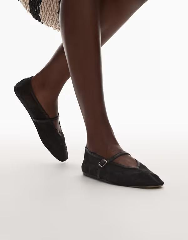 トップショップ レディース シューズ パンプス 刺繍 Topshop Alex embroidered flower ballet flats Black ブラック(4)