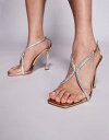 【送料無料】 シミ レディース サンダル シューズ Simmi London Ellen embellished heeled sandals in rose gold metallic Rose gold pu