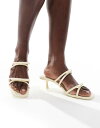 【送料無料】 ストラディバリウス レディース ヒール シューズ Stradivarius strappy kitten heels in butter YELLOW