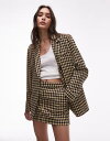 【送料無料】 トップショップ レディース ハーフパンツ・ショーツ ボトムス Topshop bold check pelmet skirt in buttermilk multi