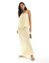 【送料無料】 エイソス レディース スカート ボトムス ASOS DESIGN linen look bias cut maxi skirt in buttermilk Buttermilk