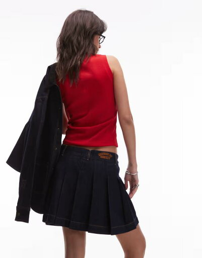 【送料無料】 ハウスオブサニー レディース スカート ボトムス House of Sunny pleated denim mini skirt in indigo INDIGO 【送料無料】 ハウスオブサニー レディース スカート ボトムス House of Sunny pleated denim mini skirt in indigo INDIGO