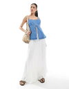 【送料無料】 オンリー レディース スカート ボトムス ONLY textured maxi skirt in white BRIGHT WHITE