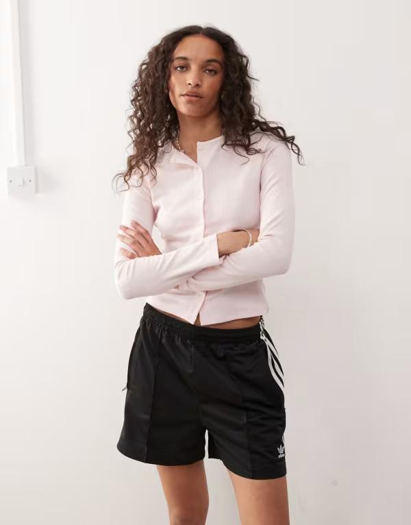 【送料無料】 コルージョン レディース カーディガン アウター COLLUSION long sleeve pointelle cardigan in soft pink Soft pink