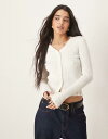 【送料無料】 エイソス レディース カーディガン アウター ASOS DESIGN button front v neck cardigan with fril...