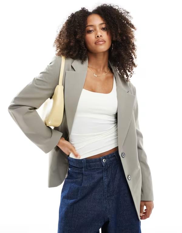 【送料無料】 プルアンドベアー レディース ジャケット・ブルゾン アウター Pull&Bear oversized double button blazer in sand - part of a set Sand