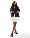 【送料無料】 オンリーカーブ レディース スカート ボトムス ONLY Curve tiered frills mini skirt in cream Whi