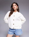 【送料無料】 エイソス レディース カーディガン アウター ASOS DESIGN knit cardigan with gold buttons in ecr...