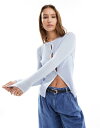 【送料無料】 エイソス レディース カーディガン アウター ASOS DESIGN knit button up cardigan in blue Blue