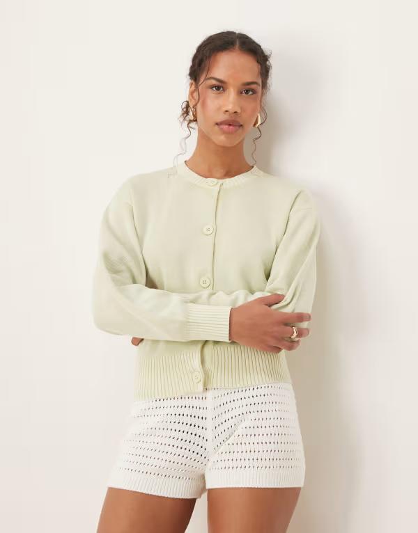 エイソス レディース アウター カーディガン クルーネック ASOS DESIGN crew neck acid washed cardiga..