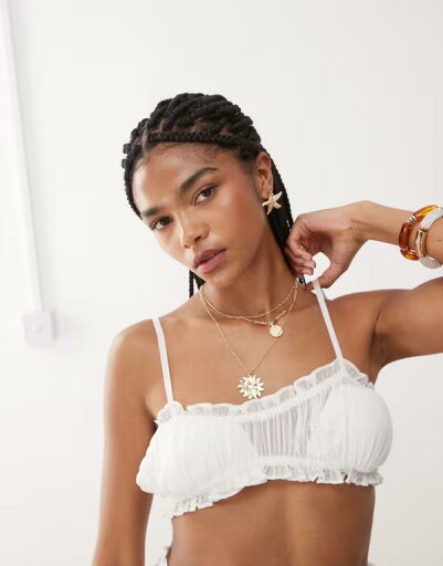 【送料無料】 ミスセルフフリッジ レディース ブラジャー アンダーウェア Miss Selfridge beach chiffon bra top in cream - part of a set CREAM 【送料無料】 ミスセルフフリッジ レディース ブラジャー アンダーウェア Miss Selfridge beach chiffon bra top in cream - part of a set CREAM