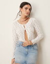 【送料無料】 ヴィラ レディース カーディガン アウター Vila pointelle button front cardigan in pink delica...
