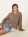 【送料無料】 エイソス レディース カーディガン アウター ASOS DESIGN knit cardigan with angel sleeve in moc...