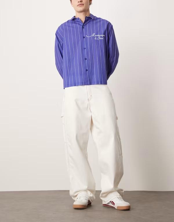 【送料無料】 ディッキーズ メンズ デニムパンツ ボトムス Dickies loose fit carpenter denim pants with contrast stitching in off-white Off-white