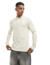 【送料無料】 ボス オレンジ メンズ ポロシャツ トップス BOSS Orange Passerby long sleeve polo in cream Open Yellow