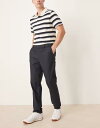 【送料無料】 マンゴ メンズ カジュアルパンツ ボトムス Mango cotton slim fit pants in navy NAVY