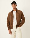 【送料無料】 マンゴ メンズ ジャケット・ブルゾン アウター Mango zip up funnel neck jacket in dark brown BROWN