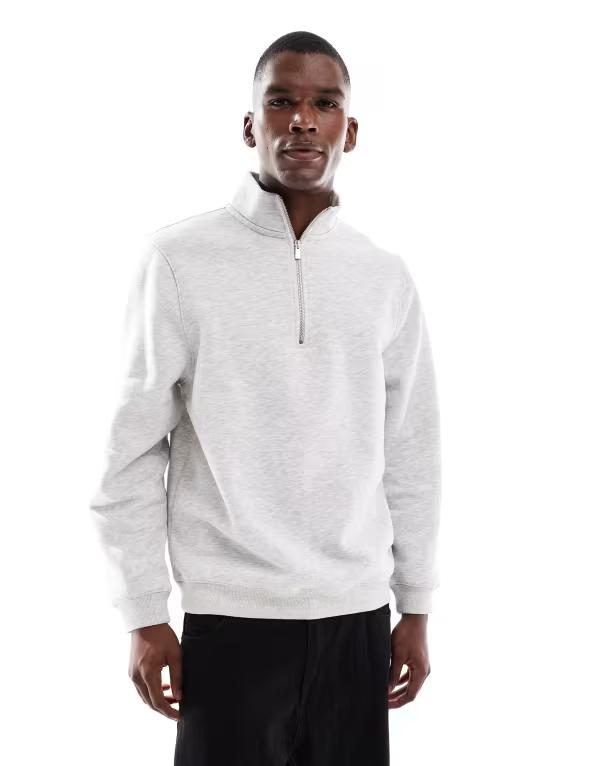 エイソス メンズ アウター パーカー・スウェット ハーフジップ スウェット シャツ ASOS DESIGN standar..