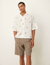 【送料無料】 マンゴ メンズ ハーフパンツ・ショーツ ボトムス Mango cotton blend pleated detailing shorts in brown BROWN