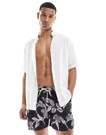 【送料無料】 ジャック アンド ジョーンズ メンズ ハーフパンツ・ショーツ 水着 Jack & Jones swim shorts in black floral Black 【送料無料】 ジャック アンド ジョーンズ メンズ ハーフパンツ・ショーツ 水着 Jack & Jones swim shorts in black floral Black