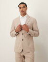 【送料無料】 セレクテッドオム メンズ ジャケット・ブルゾン アウター Selected Homme Smith seersucker regular fit blazer in cream Pure Cashmere