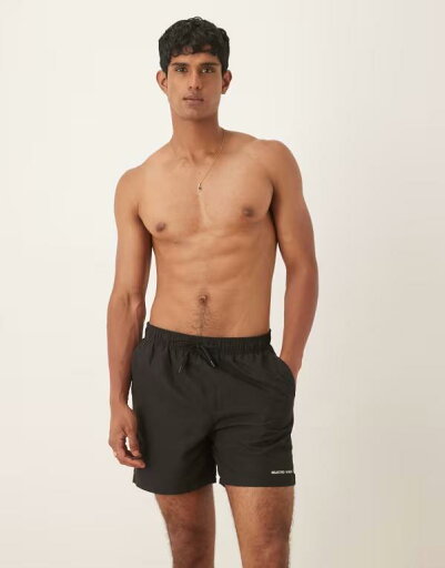 【送料無料】 セレクテッドオム メンズ ハーフパンツ・ショーツ 水着 Selected Homme swim shorts in black Black 【送料無料】 セレクテッドオム メンズ ハーフパンツ・ショーツ 水着 Selected Homme swim shorts in black Black