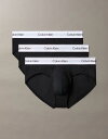【送料無料】 カルバンクライン メンズ ブリーフパンツ アンダーウェア Calvin Klein Icon Cotton Stretch 3 pack hip briefs in black BLACK BLACK BLAC