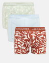 【送料無料】 ジャック アンド ジョーンズ メンズ トランクス アンダーウェア Jack & Jones 3 pack briefs in green blue...
