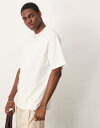 【送料無料】 マンゴ メンズ Tシャツ トップス Mango cotton relaxed T-shirt in cream CREAM