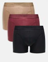 【送料無料】 ジャック アンド ジョーンズ メンズ トランクス アンダーウェア Jack & Jones 3 pack boxer briefs in blac...
