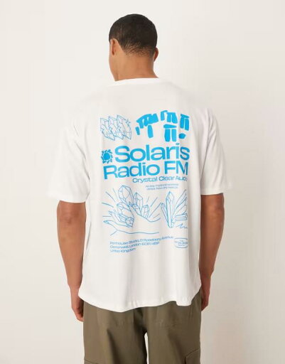 【送料無料】 エイソス メンズ Tシャツ トップス ASOS DESIGN oversized T-shirt with front and back graphic in white WHITE 【送料無料】 エイソス メンズ Tシャツ トップス ASOS DESIGN oversized T-shirt with front and back graphic in white WHITE