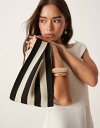 【送料無料】 エイソス レディース クラッチバッグ バッグ ASOS DESIGN loop through clutch bag in black and c...
